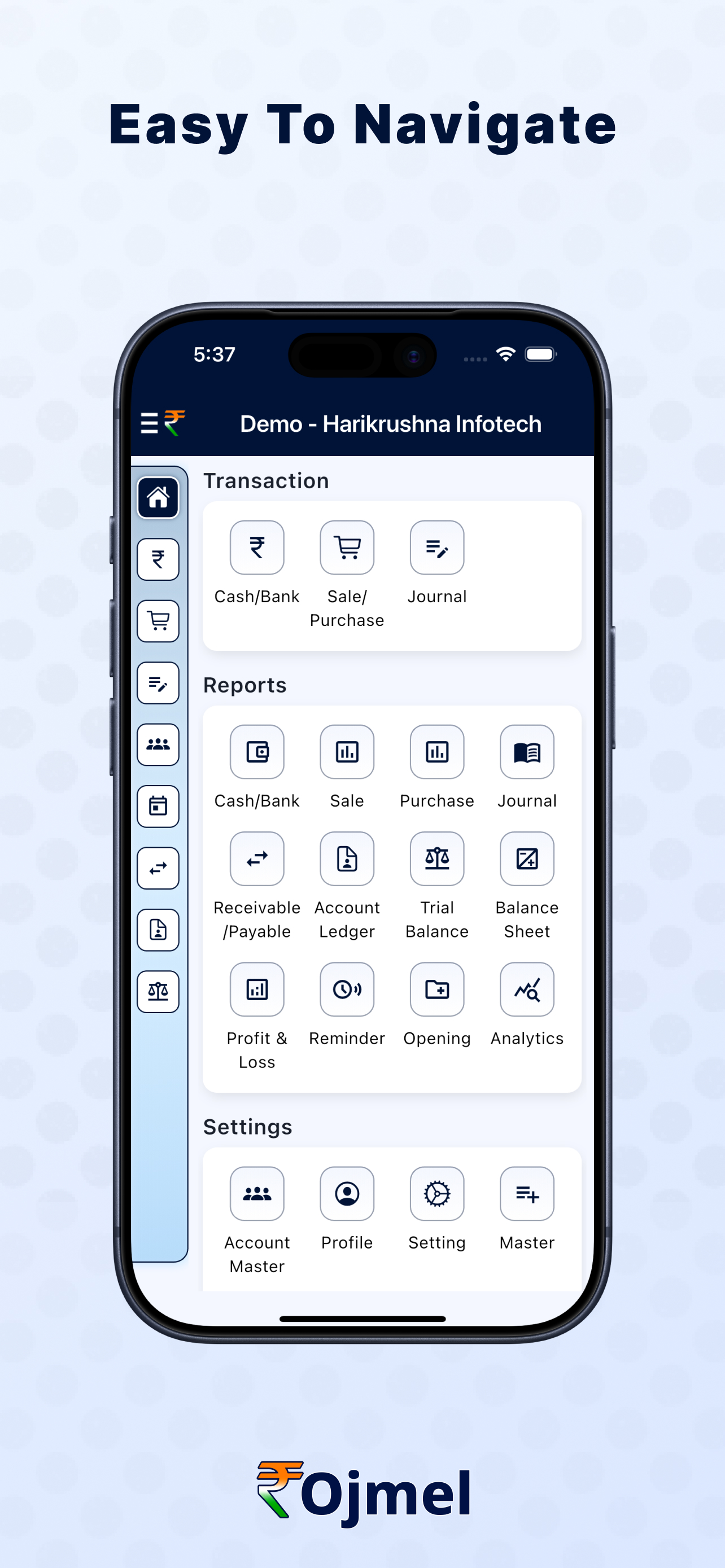 Rojmel Application Interface